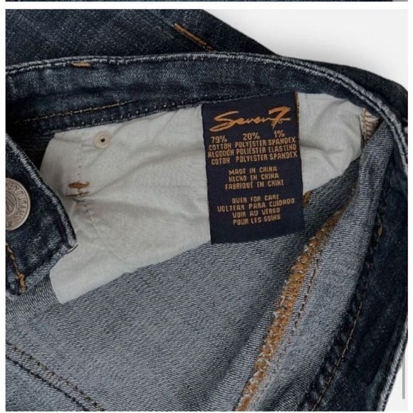 Seven7 Vintage Flare Blue Jeans 9.5 Rise Sz 32 Tall  14 Tall - Picture 9 of 11